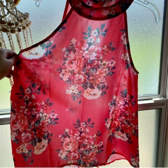Floral Halter Button Closure Blouse - Picture 3 of 9